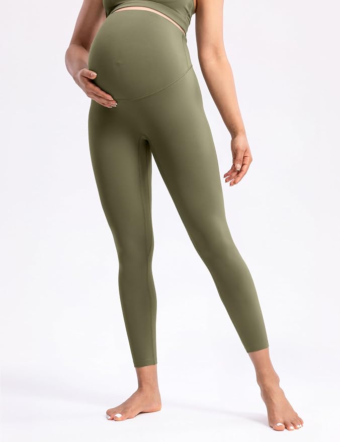 POSHDIVAH Women's Creamluxe Maternity Leggings 25"/28" Over The Belly Pregnancy - Image 3