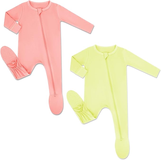 HAPIU Rayon from Bamboo Baby Footed Pajamas, 2 Way Zipper YKK, Footie by HAPIU