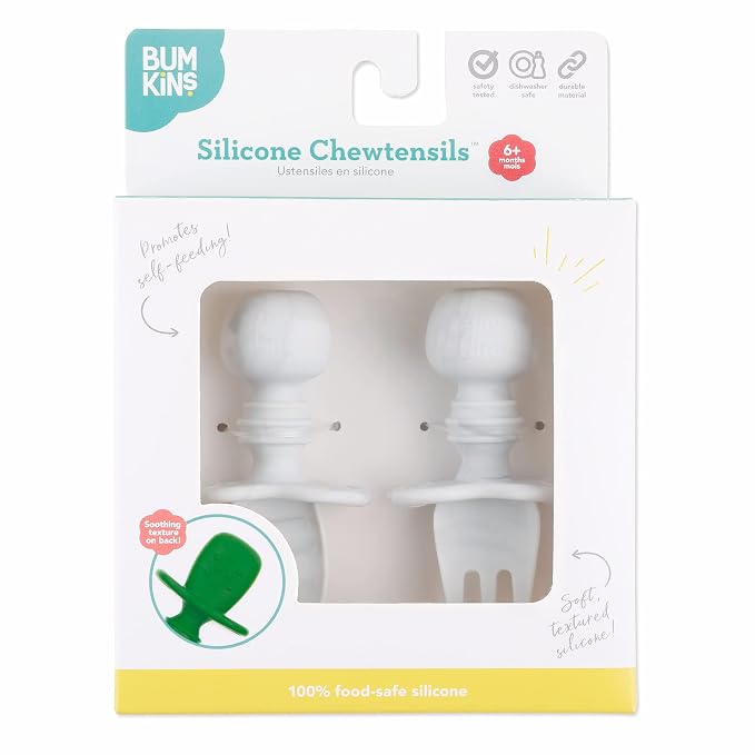 Bumkins Baby Utensils Set, Chewtensils Silicone Spoons - Image 7