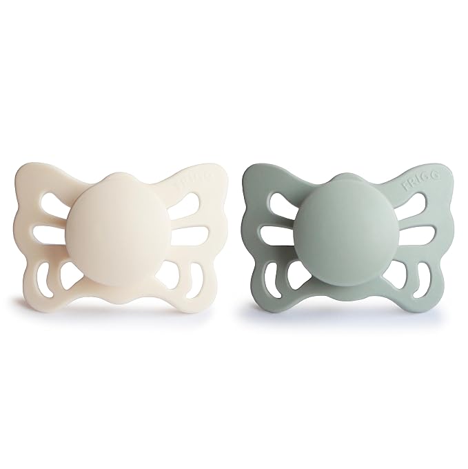 FRIGG Butterfly Anatomical SilkySoft Silicone Baby Pacifier | Made in Denmark | - Image 2