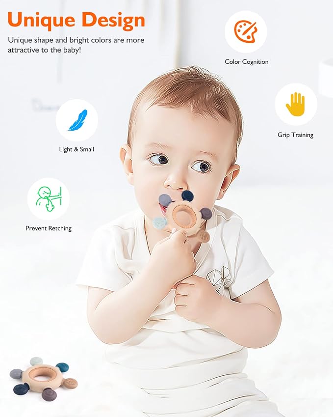 akolik Baby Teething Toys, Teething Relief Toy, BPA Free Baby Chew Toys Infant - Image 3