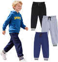 HILEELANG Toddler Boys Cotton Jogger Sweatpants 3 Pack, Soft Adjust Elastic by HILEELANG