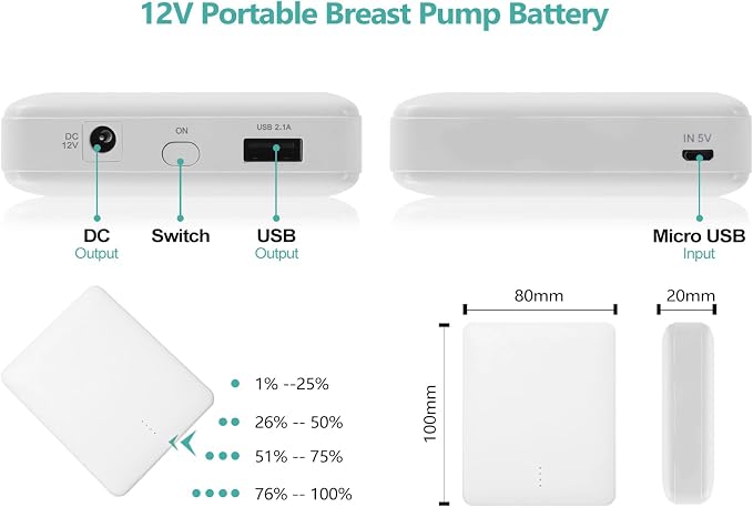 12v Portable Breast Pump Battery and Charger - Image 5