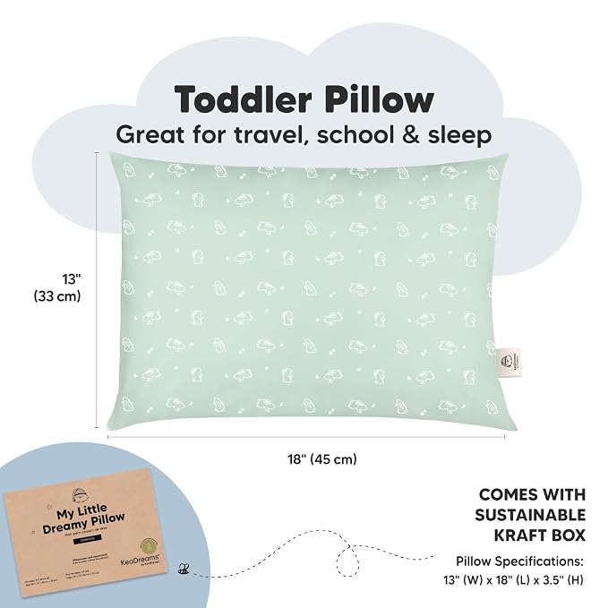 KeaBabies 2-Pack Toddler Pillow 13x18 - Image 3