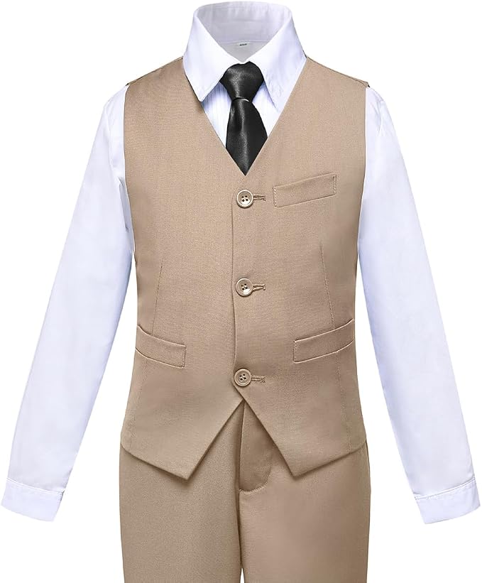 Boys Suit for Kids Tuxedo Suits for Wedding Formal Suit Set Toddler Boy Dress - Image 4