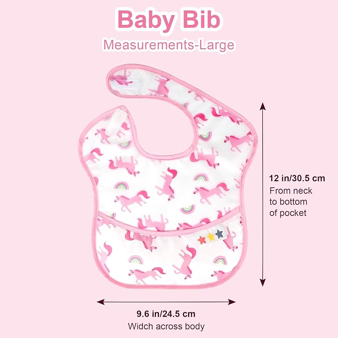 Accmor Baby Bibs, Waterproof Baby Toddler Bibs, Apron Smock Bib - Image 7