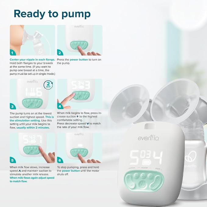 Evenflo Pocket Portable Double Electric Breast Pump, 20 Pumping Sessions per - Image 4