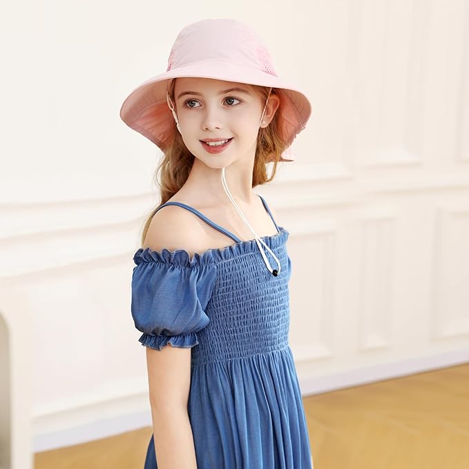 XIAOHAWANG Girls Sun Hat Baby Beach Hats Boys UPF 50+ Kids Summer Protection - Image 6