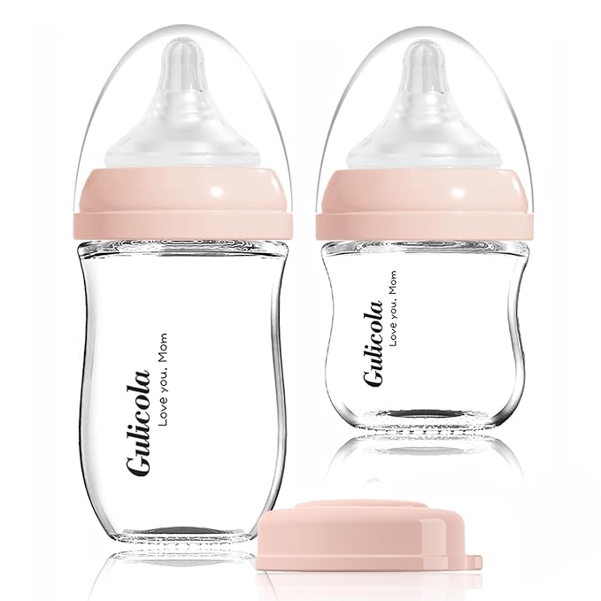 Gulicola Natural Glass Baby Bottle Newborn Set, 3 oz and 5 oz by GulicolaBaby