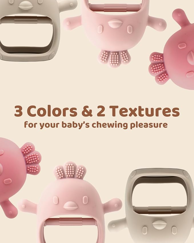 3 Packs Baby Teething Toy Silicone Teething Mitten - Image 7