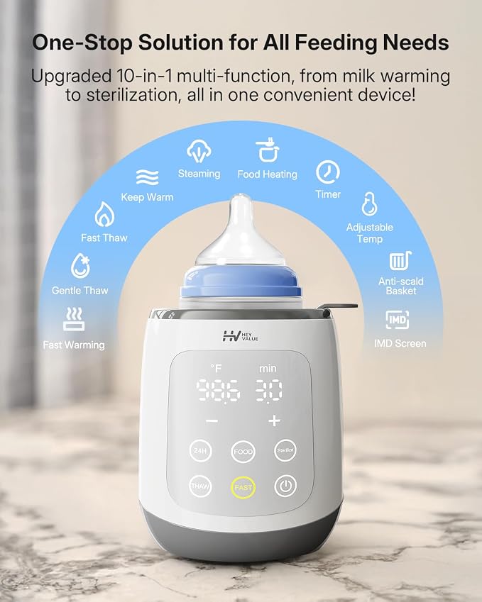 HEYVALUE Bottle Warmer, 10-in-1 Fast Baby Bottle Warmer - Image 3
