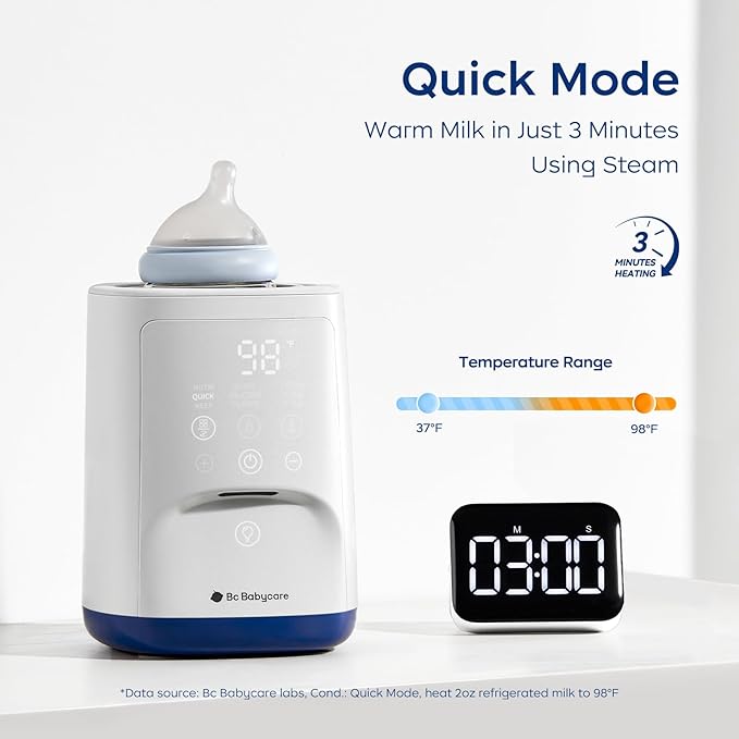 Bc Babycare Bottle Warmer, 10-in-1 Fast Baby Milk Warmer - Image 7