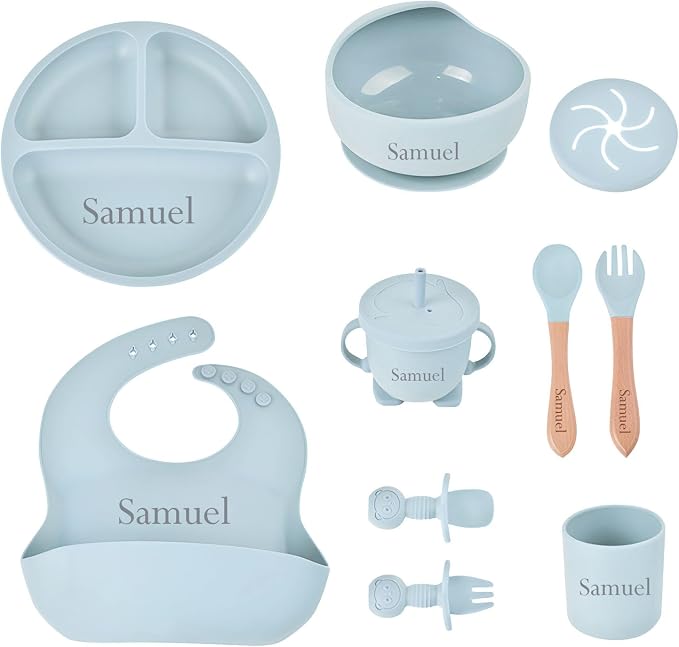 Personalized Silicone Baby Feeding Set by Unknown