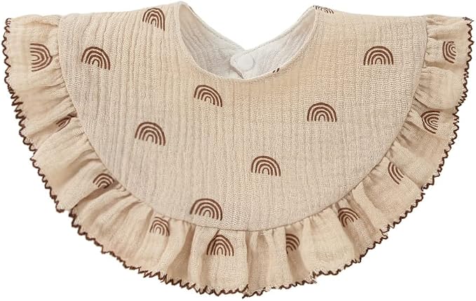 Nishine 4 pcs Unisex Baby Muslin Bandana Drool Bibs 360 Degree Rotatable Cotton - Image 3