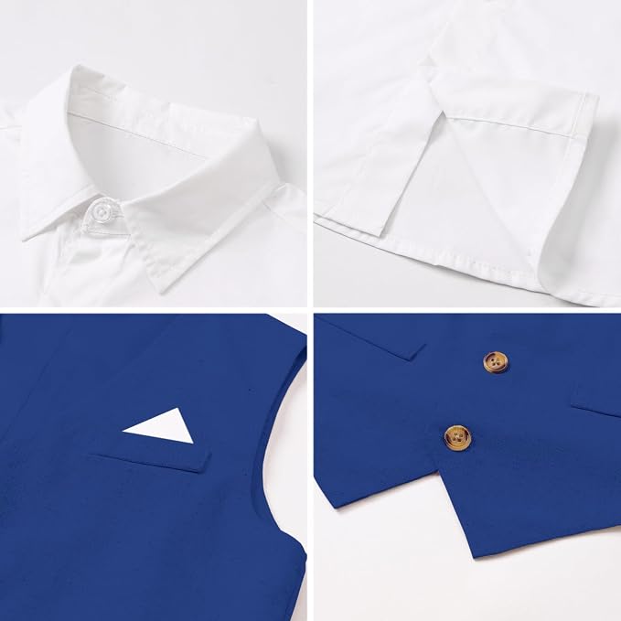 SANGTREE Boys Cotton Linen Suit Formal Set Baby Clothes Boy Gentleman Wedding - Image 4