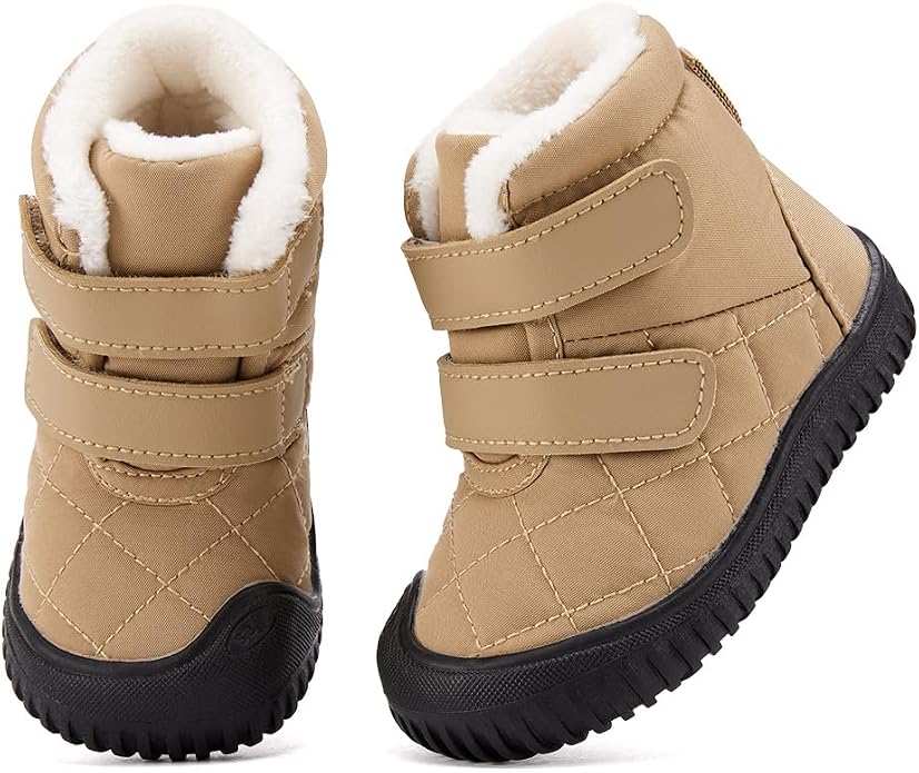 BMCiTYBM Toddler Baby Snow Boots Winter Shoes Boys Girls Cold Weather Baby Faux - Image 3