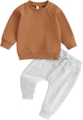 Toddler Baby Boy Clothes Solid Color Long Sleeve Crewneck Sweatshirt Top Casual by MABABY