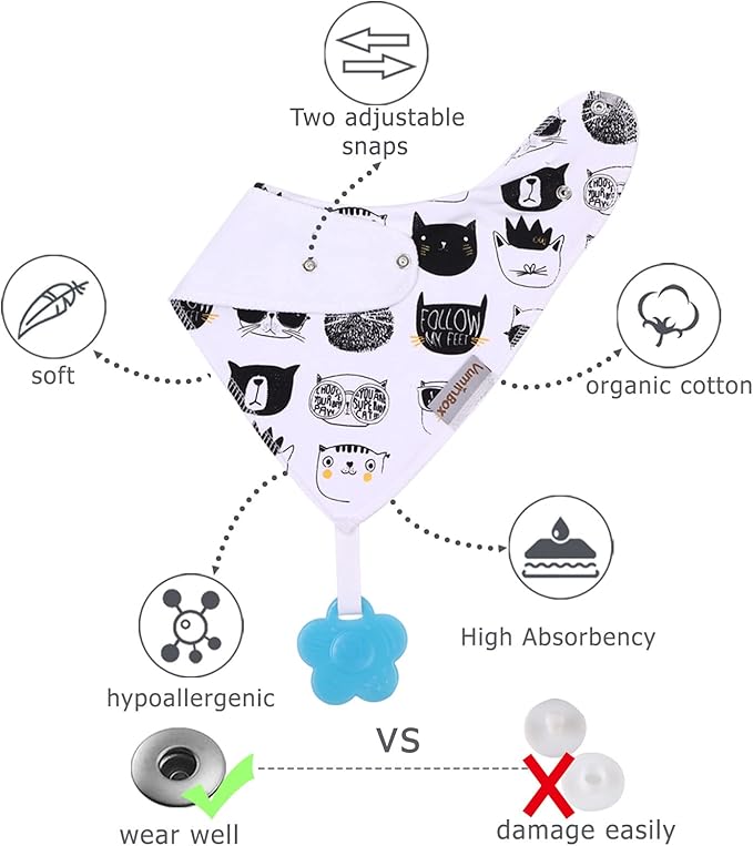 Baby Bandana Drool Bibs 6-Pack and Teething Toys 6-Pack Made - Image 6