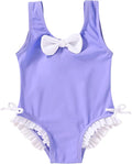 YOUNGER TREE Toddler Swimsuit Girl Cute Stripe One-Piece Ruffle Swimwear Baby by YOUNGERTREE