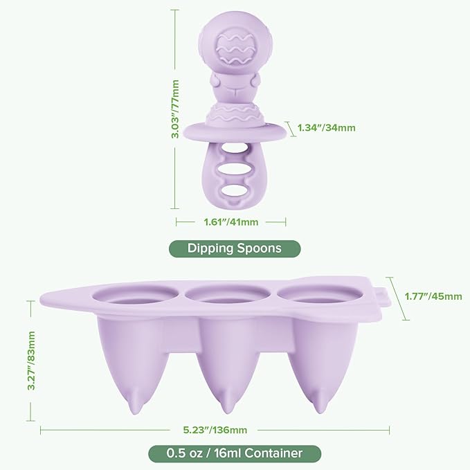 Haakaa Silicone Toddler Popsicle Mold, 3-Cavity Mini Baby Popsicle Molds - Image 9