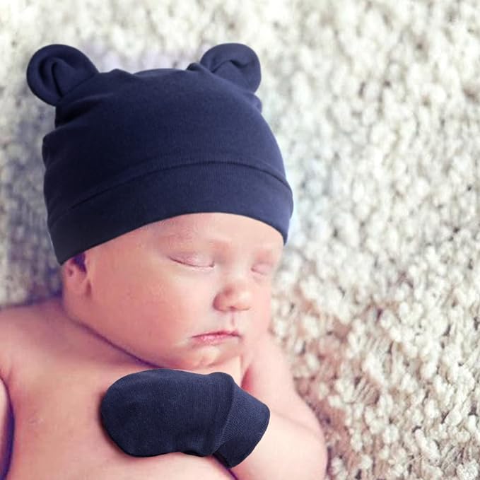 DRESHOW BQUBO 8 Pack Unisex Baby Beanie Hat Infant Toddler Kid Hats Baby Soft - Image 2