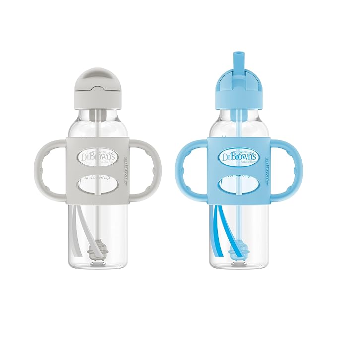 Dr. Brown's Milestones Narrow Sippy Straw Bottle, Spill-Proof by DrBrowns