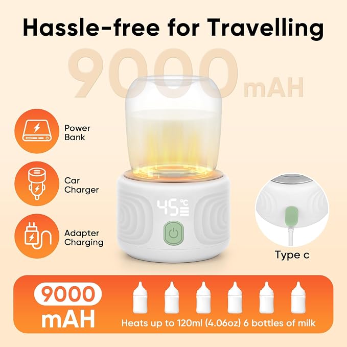 Baby Bottle Warmer, Maypott Portable 3 Minutes Fast Milk Warmer - Image 7