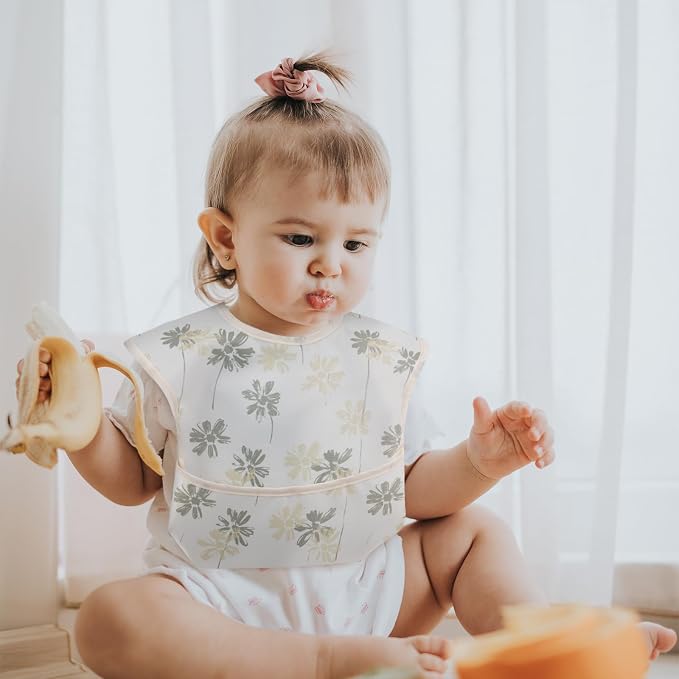 Mess Proof Baby Bib 3 Pack, Waterproof Led Weaning Baby Feeding Bibs - Image 2