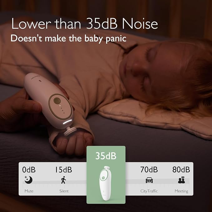 Momcozy Baby Nail File Electric, Gentle Baby Nail Trimmer Electric, Baby Nail - Image 3