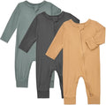 Aablexema Baby Footless Pajamas Rayon 3pcs Unisex Infant Zipper Romper by Aablexema