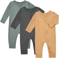 Aablexema Baby Footless Pajamas Rayon 3pcs Unisex Infant Zipper Romper by Aablexema