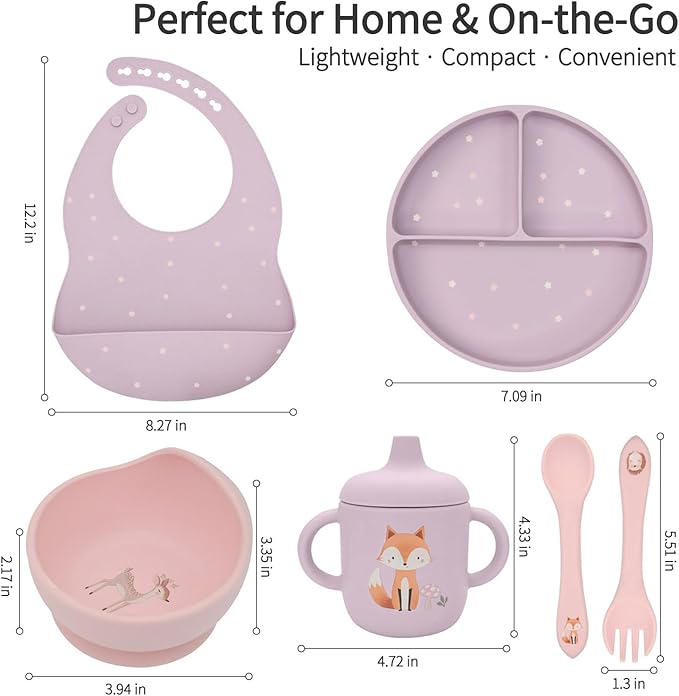 Little Rawr Baby Led Weaning Bundle, 100% Silicone Baby Feeding Set Includes - Image 2