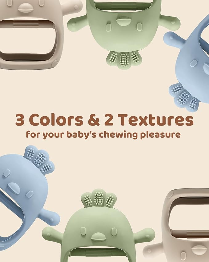 3 Packs Baby Teething Toy Silicone Teething Mitten - Image 7