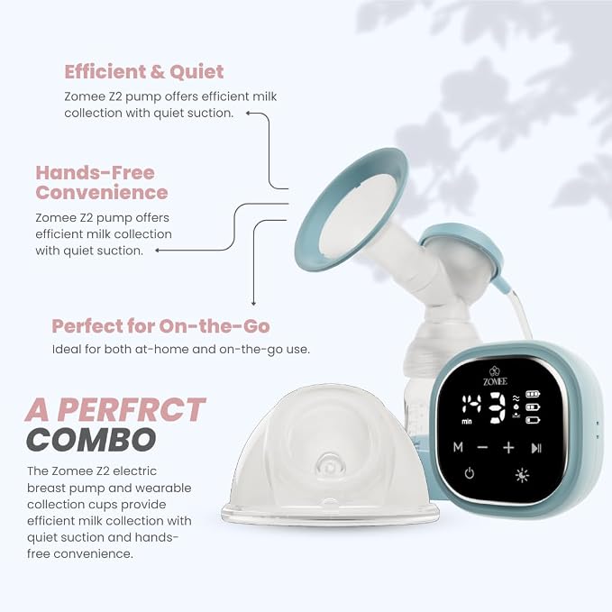 Zomee Z2 Double Electric Breast Pump, Hands Free Pumping Hospital Grade 3 Modes - Image 3