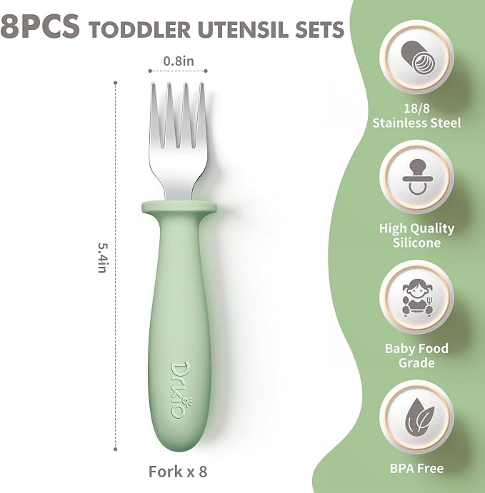 DRKIO 8 Pieces Toddler Forks Set - Image 2