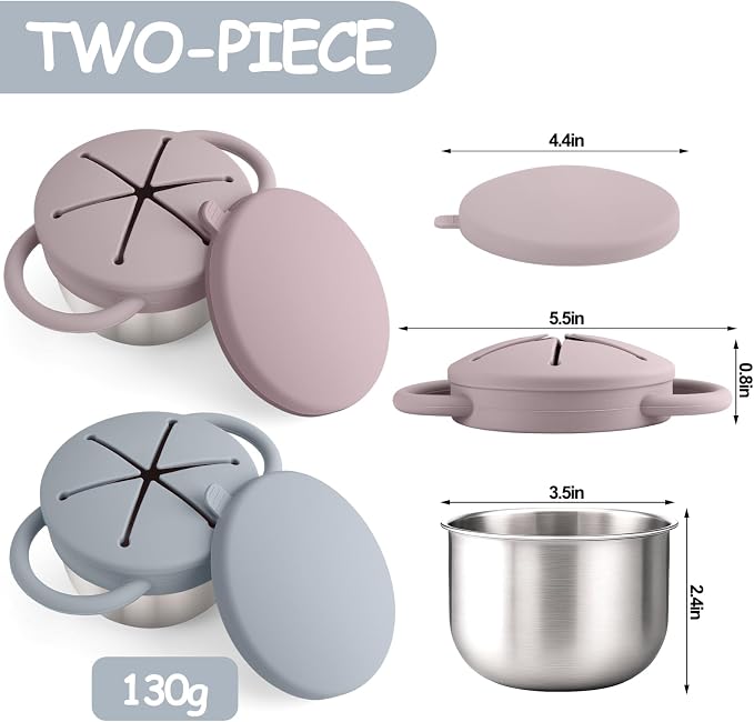 2-Pack Stainless Steel Snack Containers - Image 2