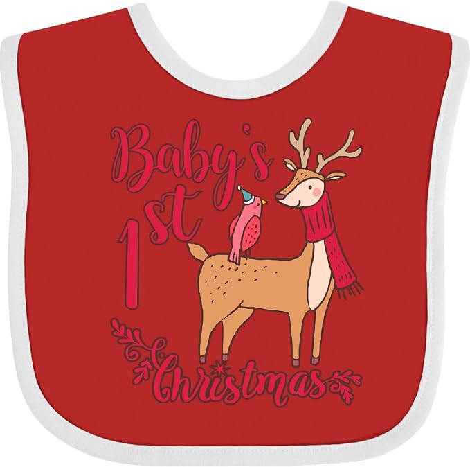 inktastic Baby's First Christmas Baby Bib by Inktastic
