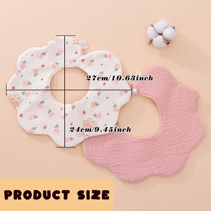 Baby Bibs Muslin Bibs for Baby Girl Boy for Drooling and Teething 10 Pack - Image 4