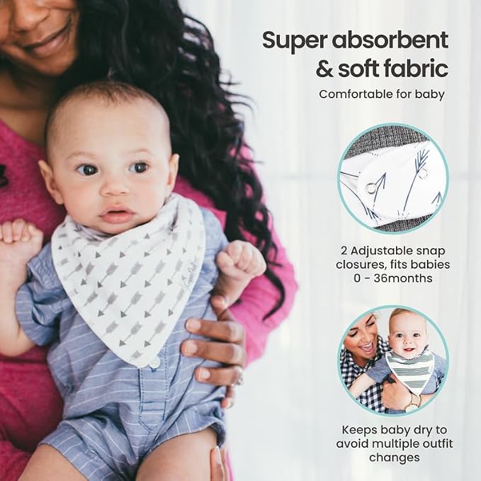 Copper Pearl 4 Pack Soft Cotton Baby Bibs - Image 3