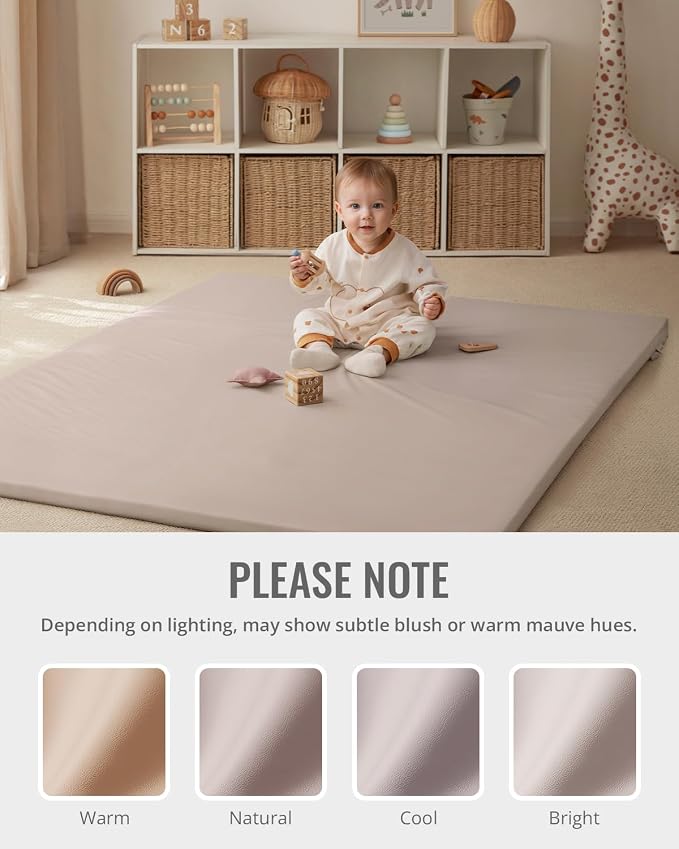 Blissful Diary Vegan Leather Baby Play Mat, 47x47 Thicken Foam Cushioned & - Image 7