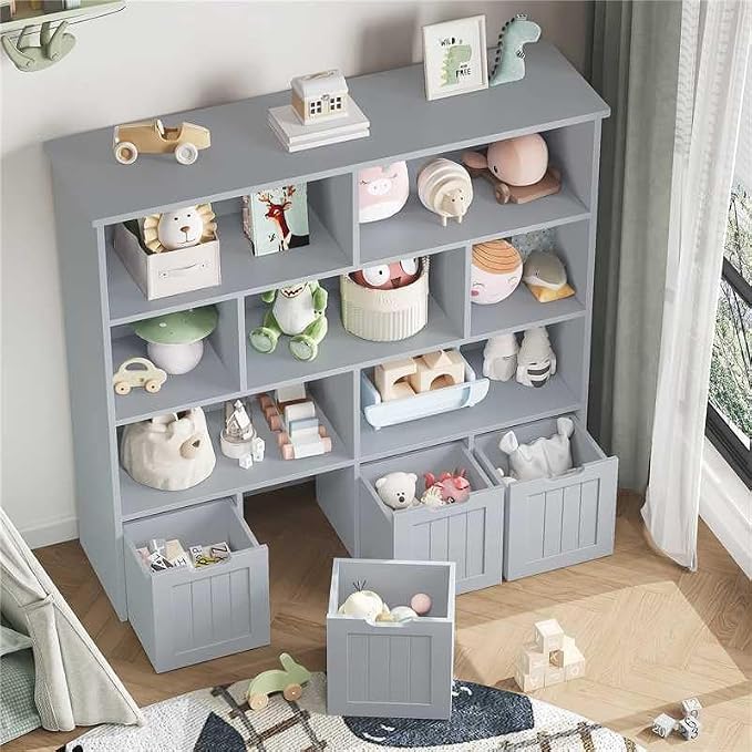 FINETONES Toy Storage Organizer, Kids Bookshelf - Image 6