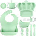 BXLL 10 Pcs Green Silicone Baby Feeding Set by BXLL