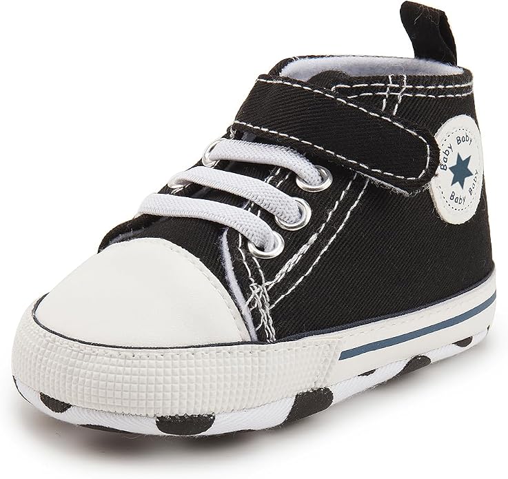 Meckior Baby Girls Boys Canvas Sneakers Soft Sole High-Top Ankle Infant First - Image 4