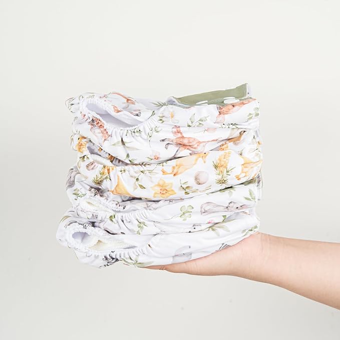 HappyFlute 9 Sets Newborn Baby Cloth Pocket Diapers Adjustable Reusable - Image 7