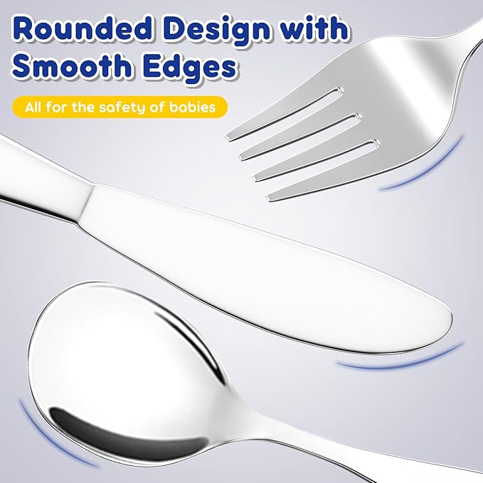 Lehoo Castle Kids Stainless Steel 6PCS Kids Utensils Forks, Spoons and Knives - Image 4