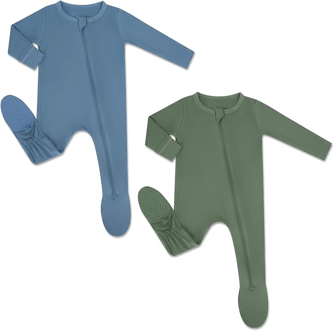 HAPIU Rayon from Bamboo Baby Footed Pajamas, 2 Way Zipper YKK, Footie by HAPIU