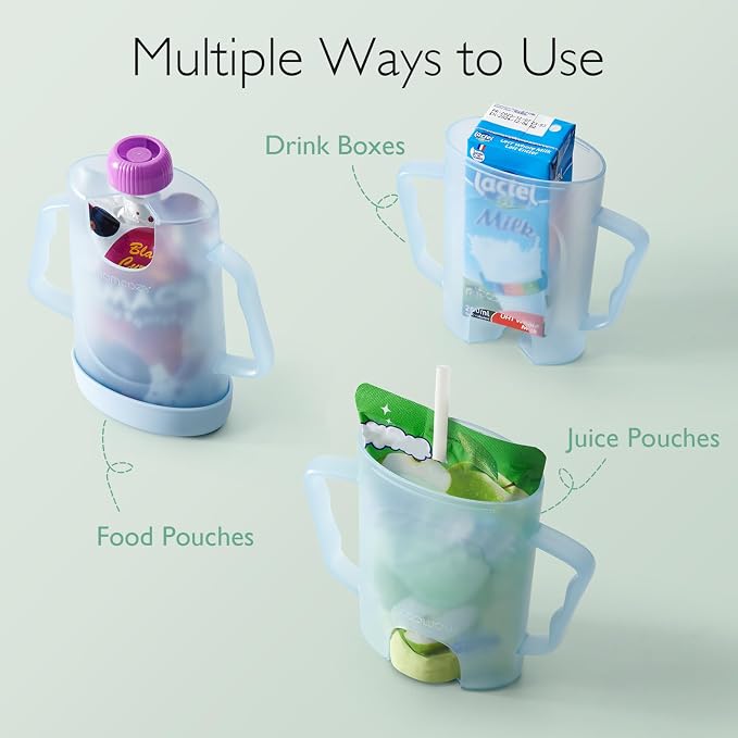 Momcozy Baby Pouch Holder No Squeeze, Baby Food & Juice Box Holder, Easy Grip - Image 2