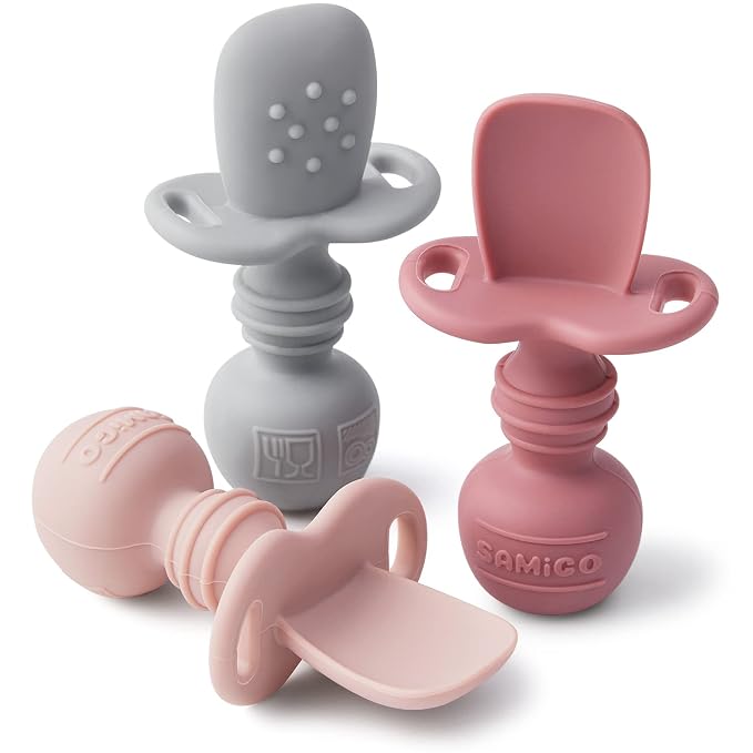 SAMiGO Silicone Baby Spoons Self Feeding 6+ Months by SAMiGO