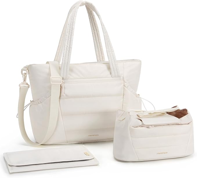 mommore Diaper Bag Tote with Stroller Organizer Puffer Bag Large Capacity Baby by mommore