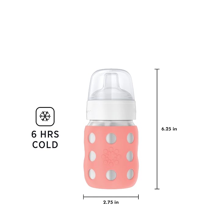 Lifefactory 8-Ounce Stainless-Steel Vacuum-Insulated Wide-Neck Baby Bottle - Image 5
